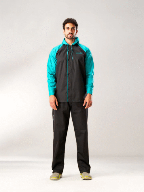 WATERPROOF RAINSUIT BLUE GREEN MUSTERD